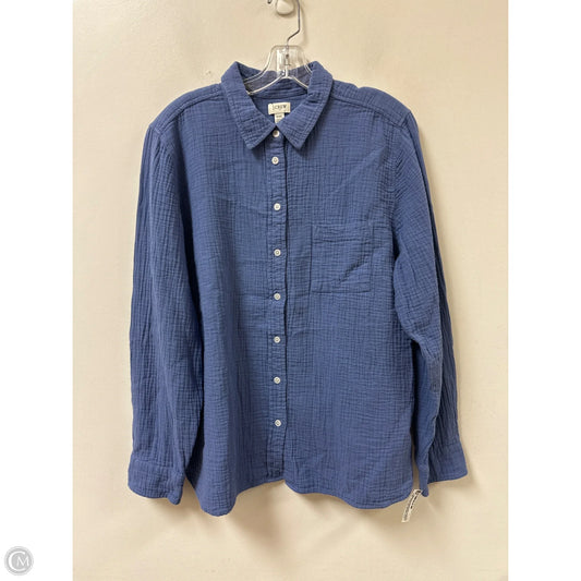 Blouse Long Sleeve By J. Crew In Blue, Size: 1x