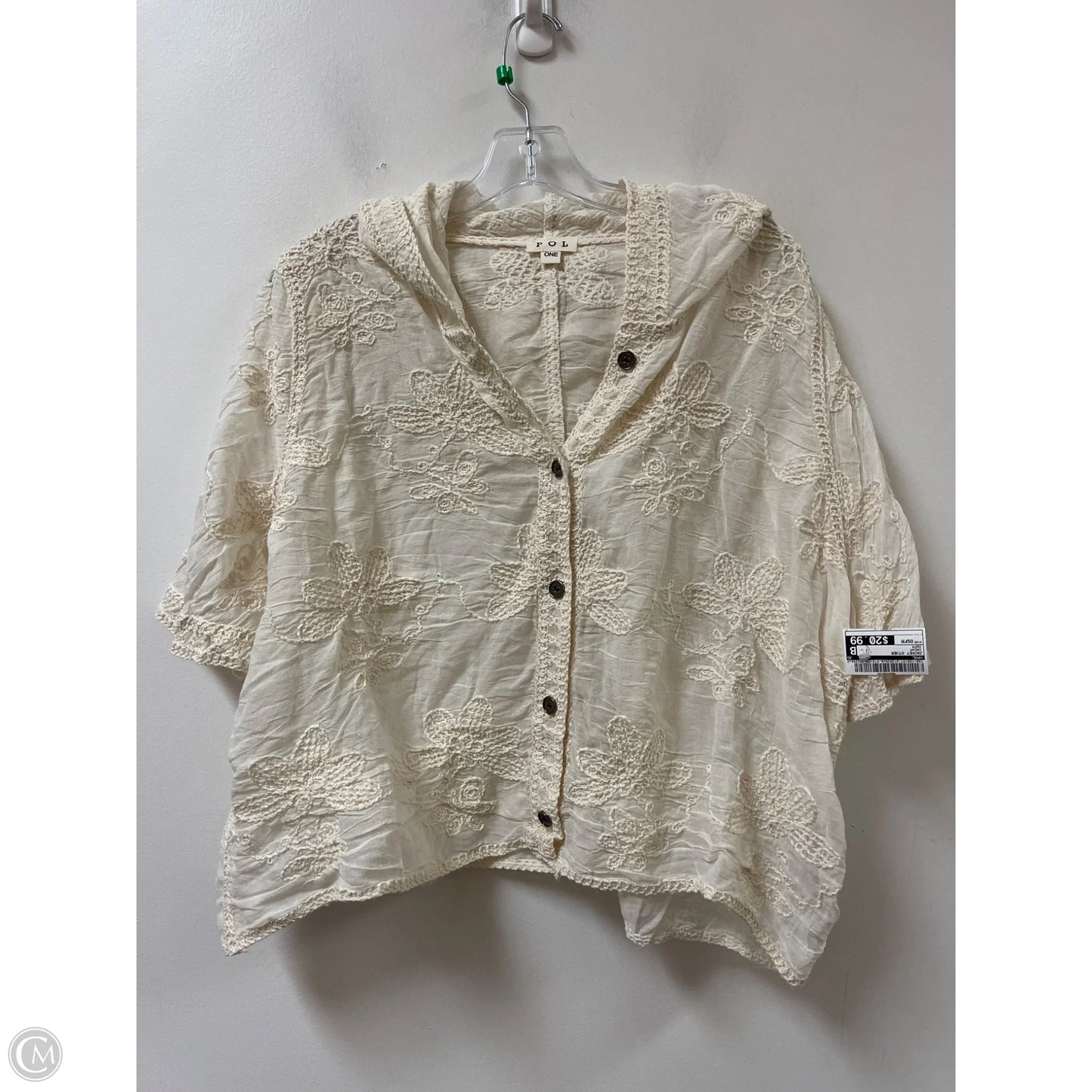 Jacket Other By Pol In Cream, Size: Osfm