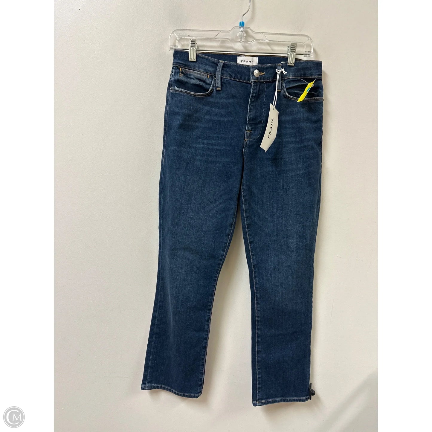 Jeans Straight By Frame In Blue Denim, Size: 4