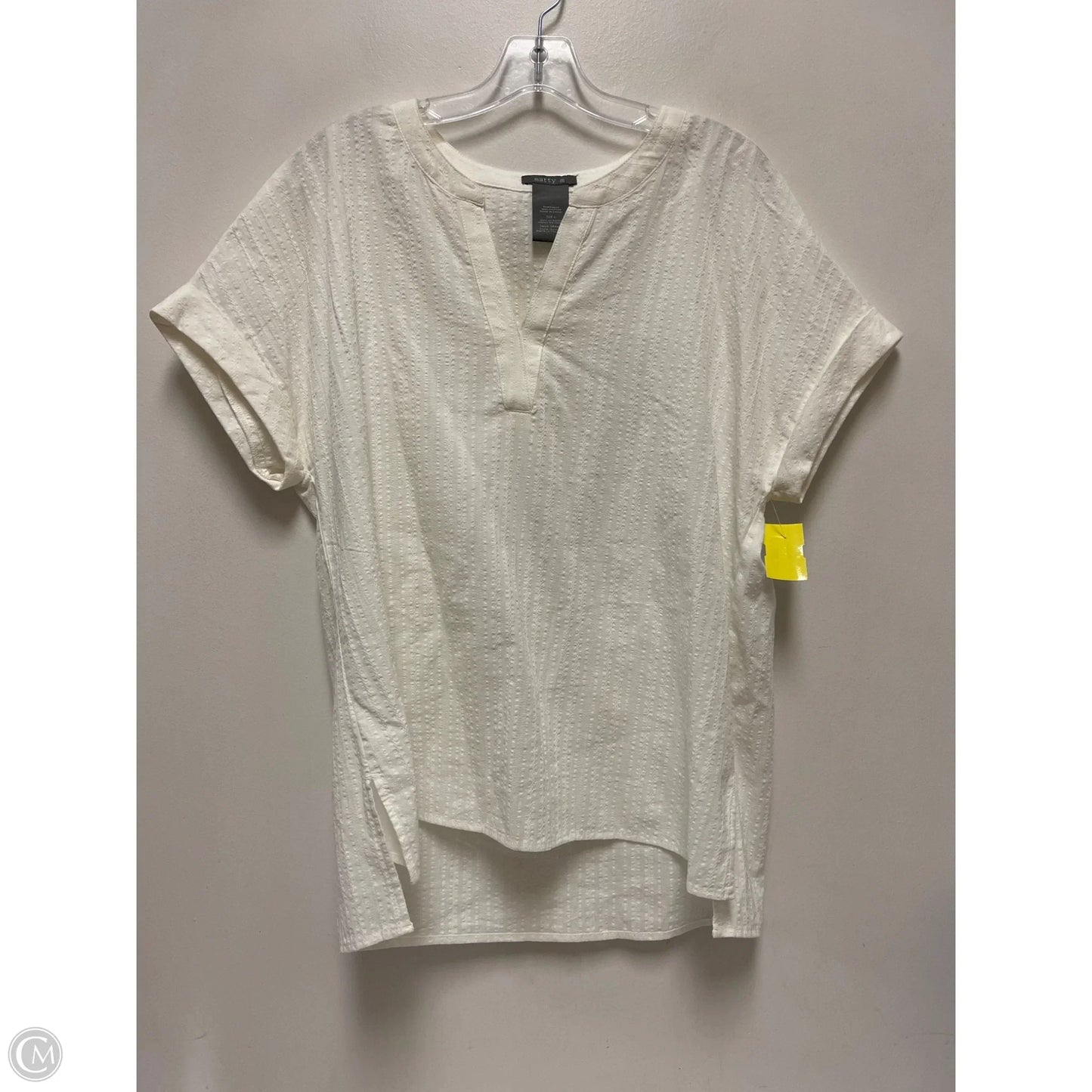 Top Short Sleeve By Matty M In White, Size: L