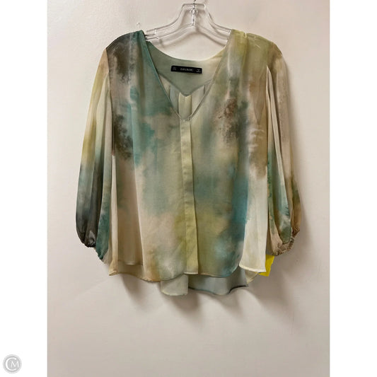 Top Long Sleeve By Zara In Green, Size: S