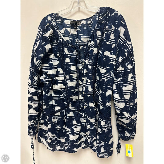 Blouse Long Sleeve By Lane Bryant In Navy, Size: 2x