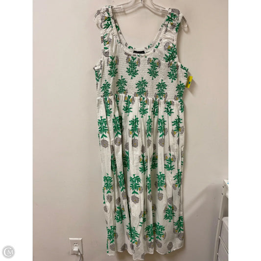 Dress Casual Maxi By Lane Bryant In White & Yellow, Size: 2x