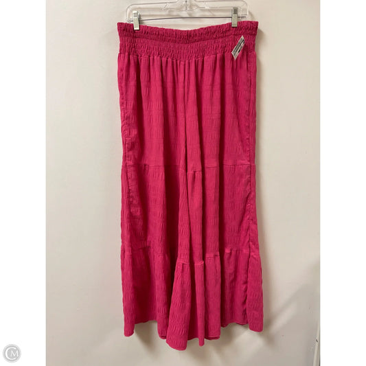 Pants Wide Leg By Shein In Pink, Size: 1x