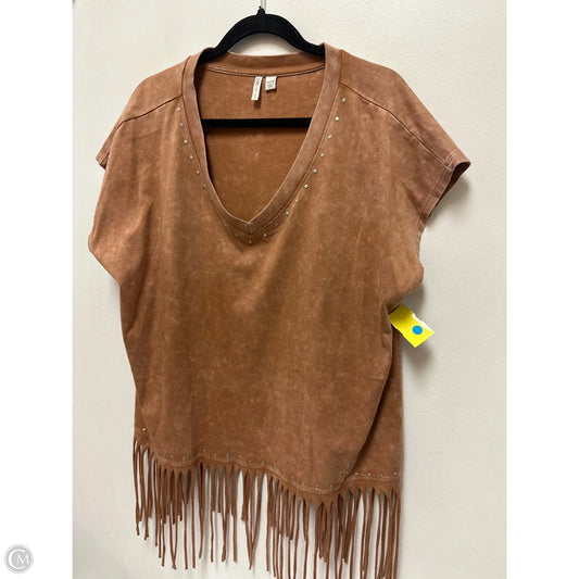 Top Short Sleeve By Cato In Brown, Size: 2x