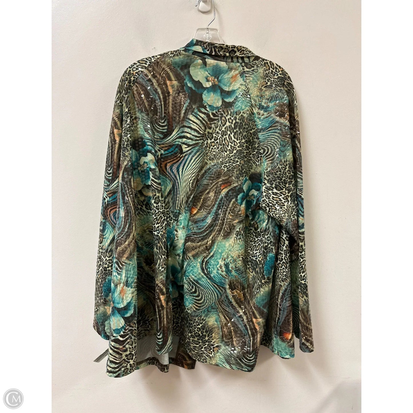 Blazer By Clothes Mentor In Green, Size: 3x