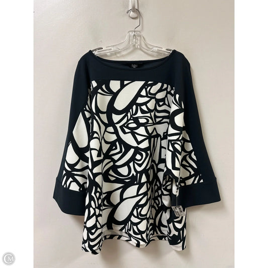 Top Long Sleeve By Clothes Mentor In Black & White, Size: 3x