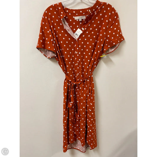 Dress Casual Midi By Loft In Orange, Size: M