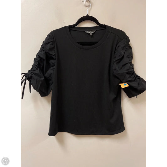 Top Short Sleeve By Nicole Miller In Black, Size: L