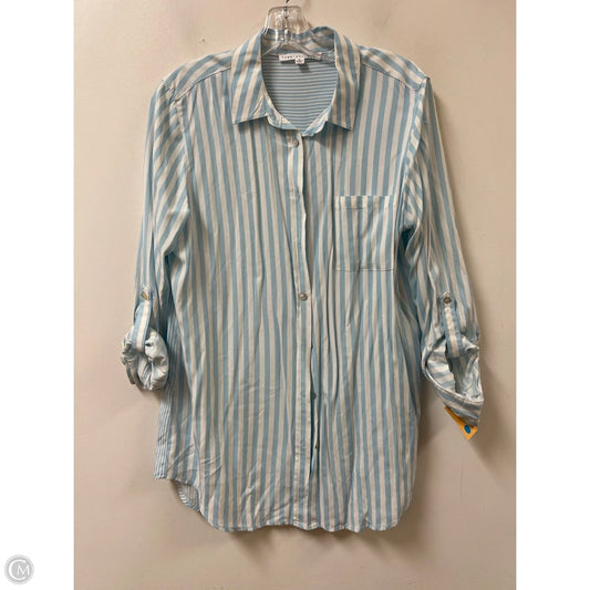 Blouse Long Sleeve By Jane And Delancey In Blue, Size: M