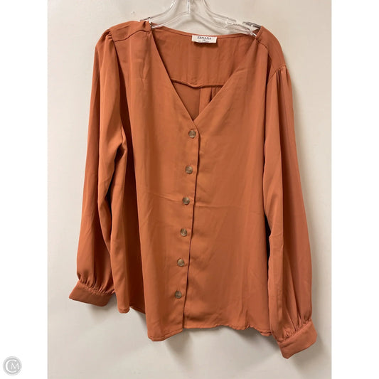 Blouse Long Sleeve By Zenana In Orange, Size: 3x