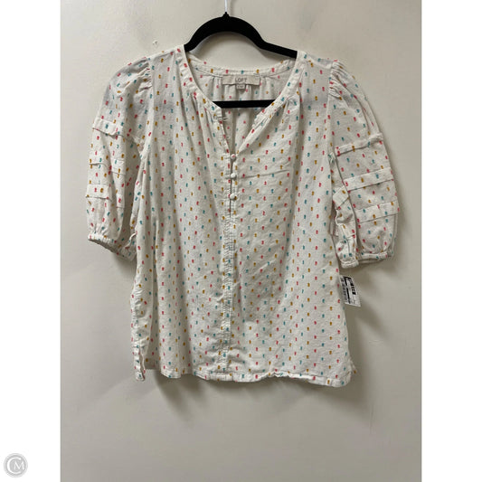 Top Short Sleeve By Loft In Multi-colored, Size: S