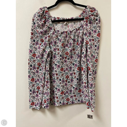Top Long Sleeve By Loft In Floral Print, Size: L