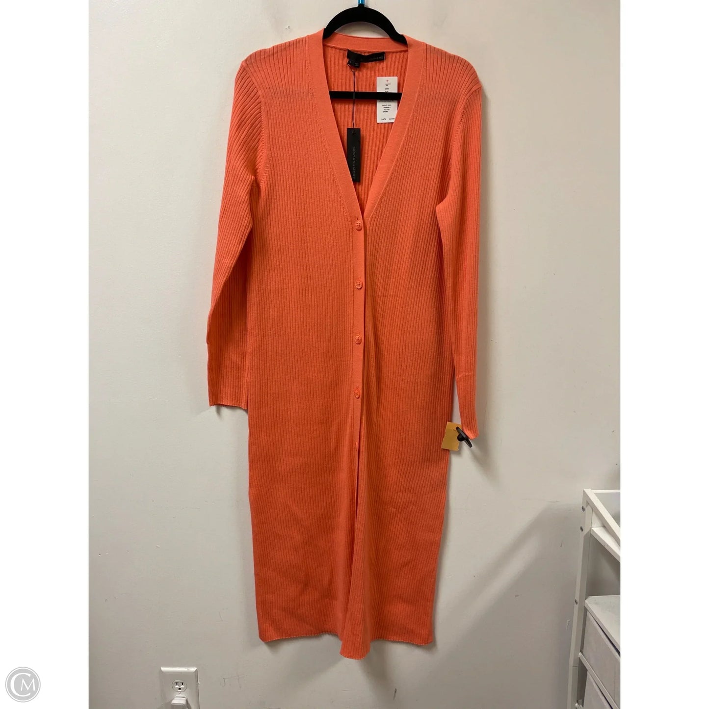 Sweater Cardigan By 360cashmere In Orange, Size: L