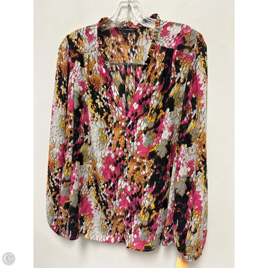 Blouse Long Sleeve By Zac And Rachel In Multi-colored, Size: L