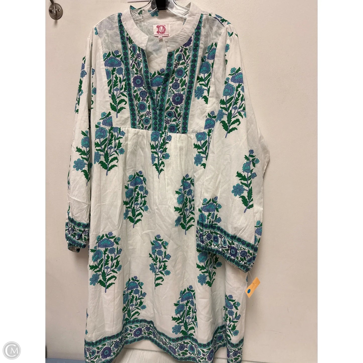 Dress Casual Midi By Cma In Blue & Green, Size: 3x