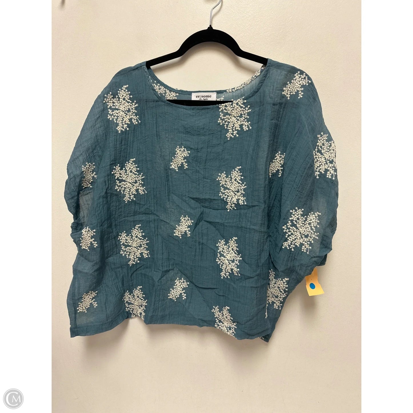 Top Short Sleeve By Ee Some In Blue, Size: L