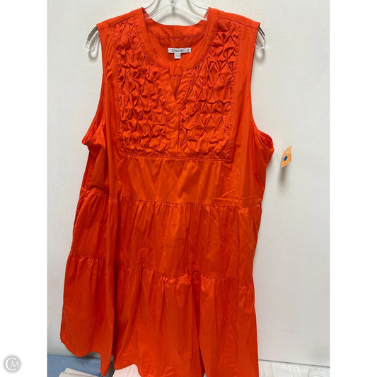 Dress Casual Midi By Chicos In Orange, Size: 2x