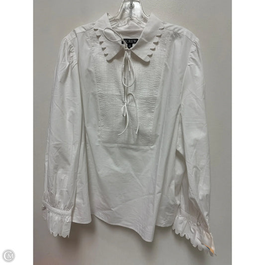 Top Long Sleeve By J. Crew In White, Size: 2x
