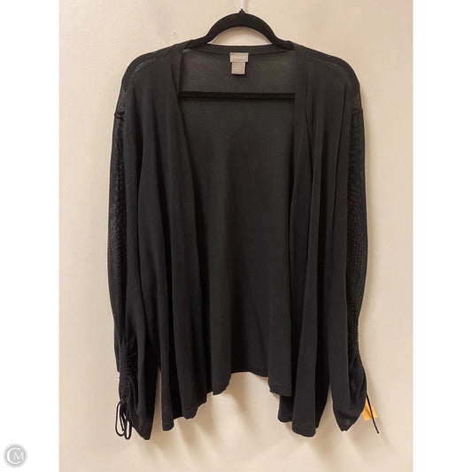 Sweater Cardigan By Chicos In Black, Size: 1x