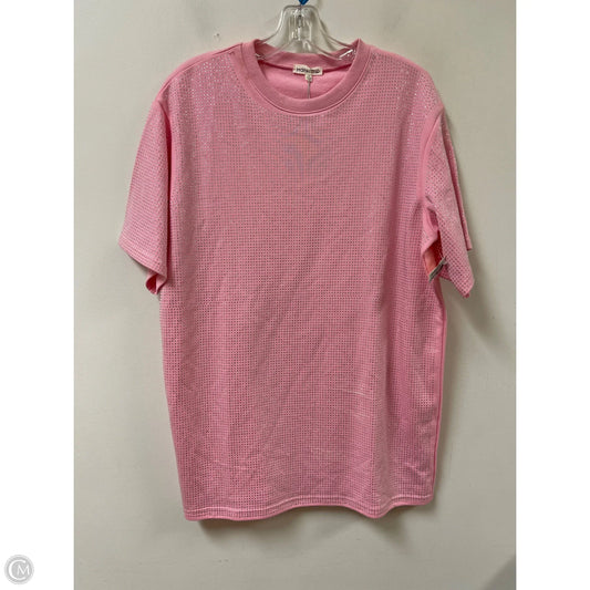 Tunic Short Sleeve By Main Strip In Pink, Size: M