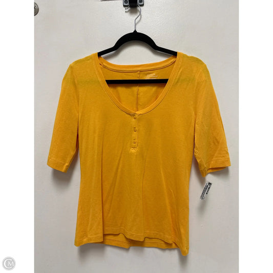 Top Short Sleeve By Banana Republic In Yellow, Size: M