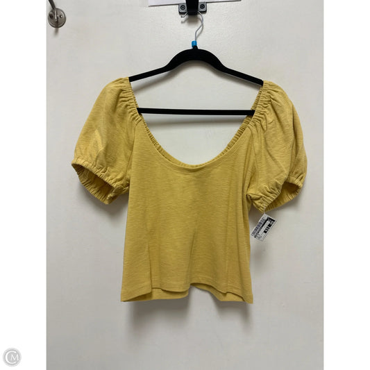 Top Short Sleeve By Banana Republic In Yellow, Size: M
