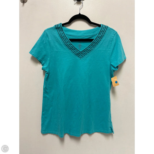 Top Short Sleeve By Croft And Barrow In Blue, Size: M