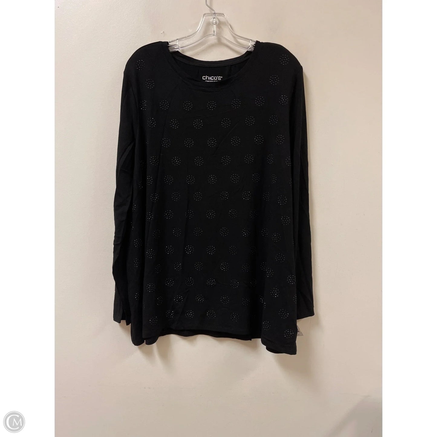 Top Long Sleeve By Chicos In Black, Size: 2x