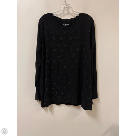 Top Long Sleeve By Chicos In Black, Size: 2x