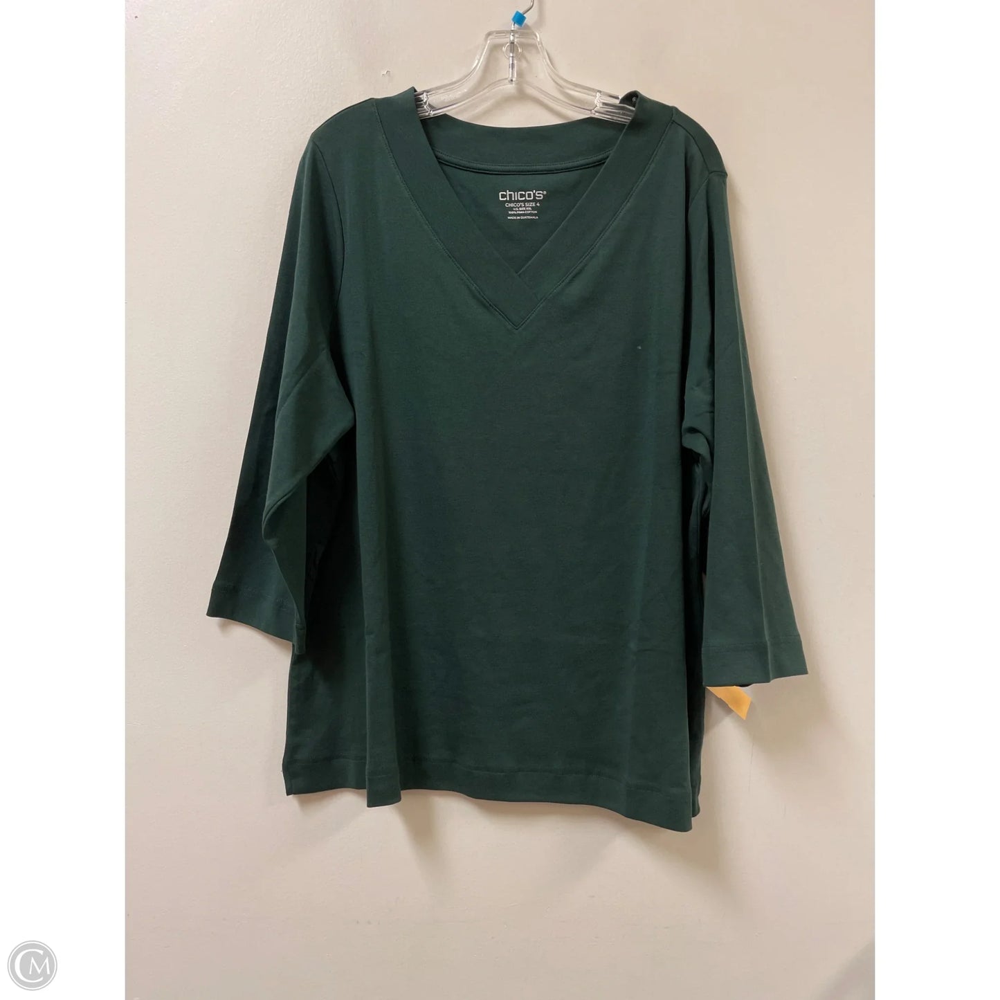 Top Long Sleeve By Chicos In Green, Size: 2x