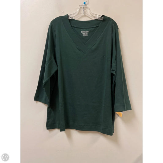 Top Long Sleeve By Chicos In Green, Size: 2x