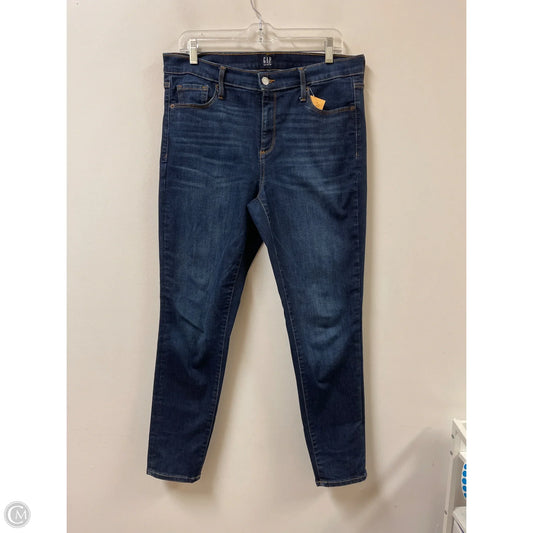 Jeans Skinny By Gap In Blue Denim, Size: 14