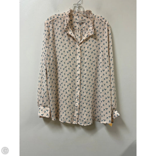 Blouse Long Sleeve By Loft In Pink, Size: 2x
