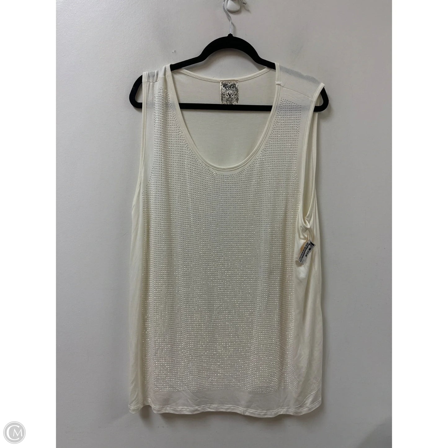 Top Sleeveless By Vocal In Cream, Size: 3x