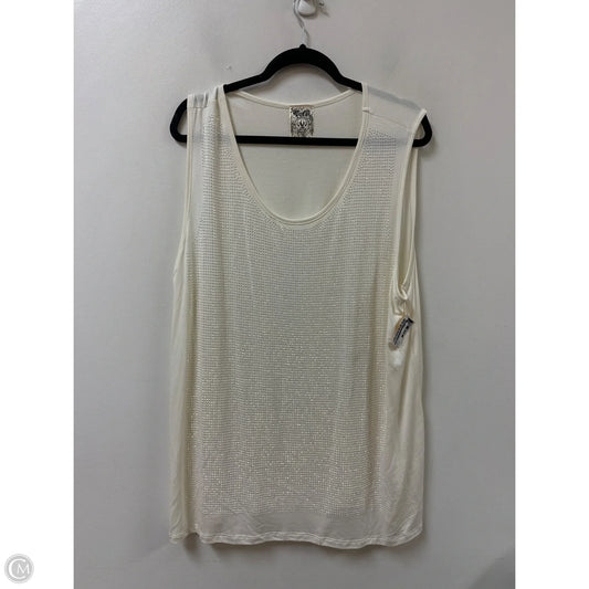 Top Sleeveless By Vocal In Cream, Size: 3x