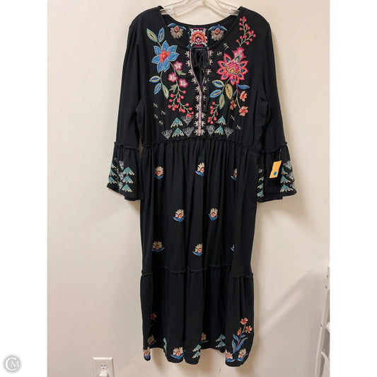 Dress Casual Maxi By Johnny Was In Black, Size: L