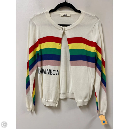 Sweater Cardigan By Clothes Mentor In Rainbow Print, Size: M