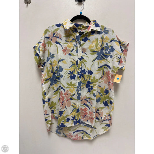 Blouse Short Sleeve By Lauren By Ralph Lauren In Floral Print, Size: S