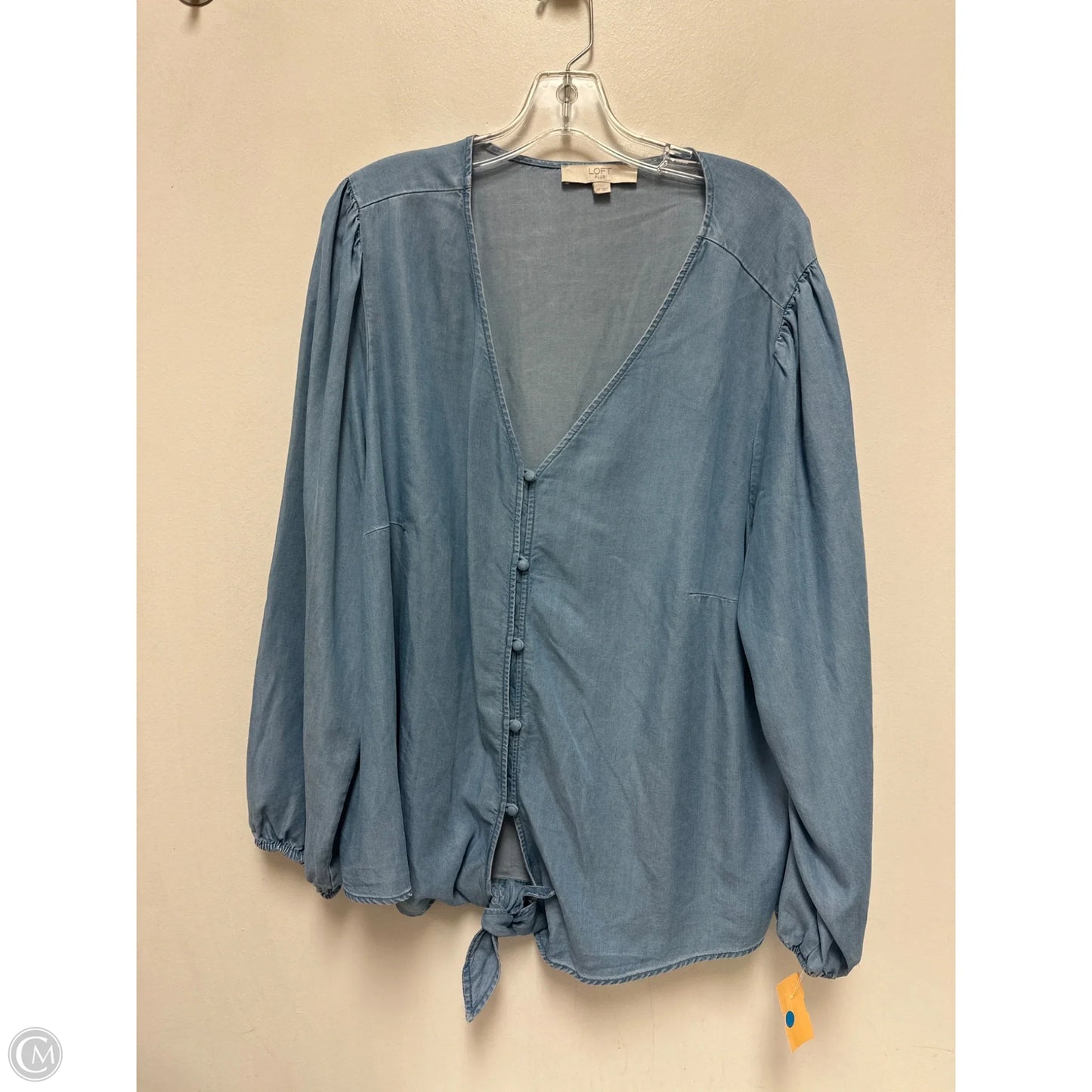 Blouse Long Sleeve By Loft In Blue, Size: 2x