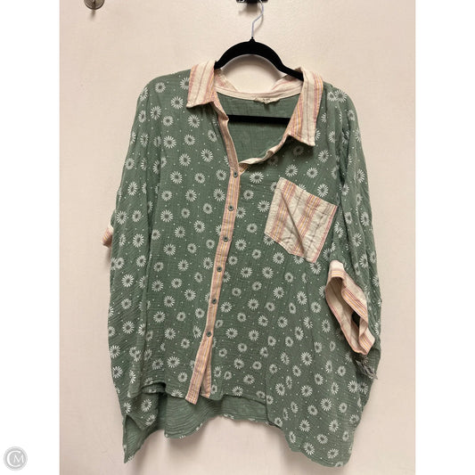 Tunic Short Sleeve By Easel In Green, Size: L