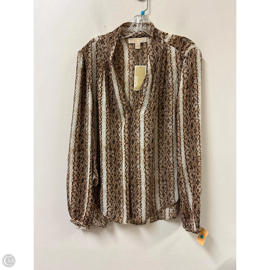 Top Long Sleeve By Michael By Michael Kors In Brown, Size: Xl