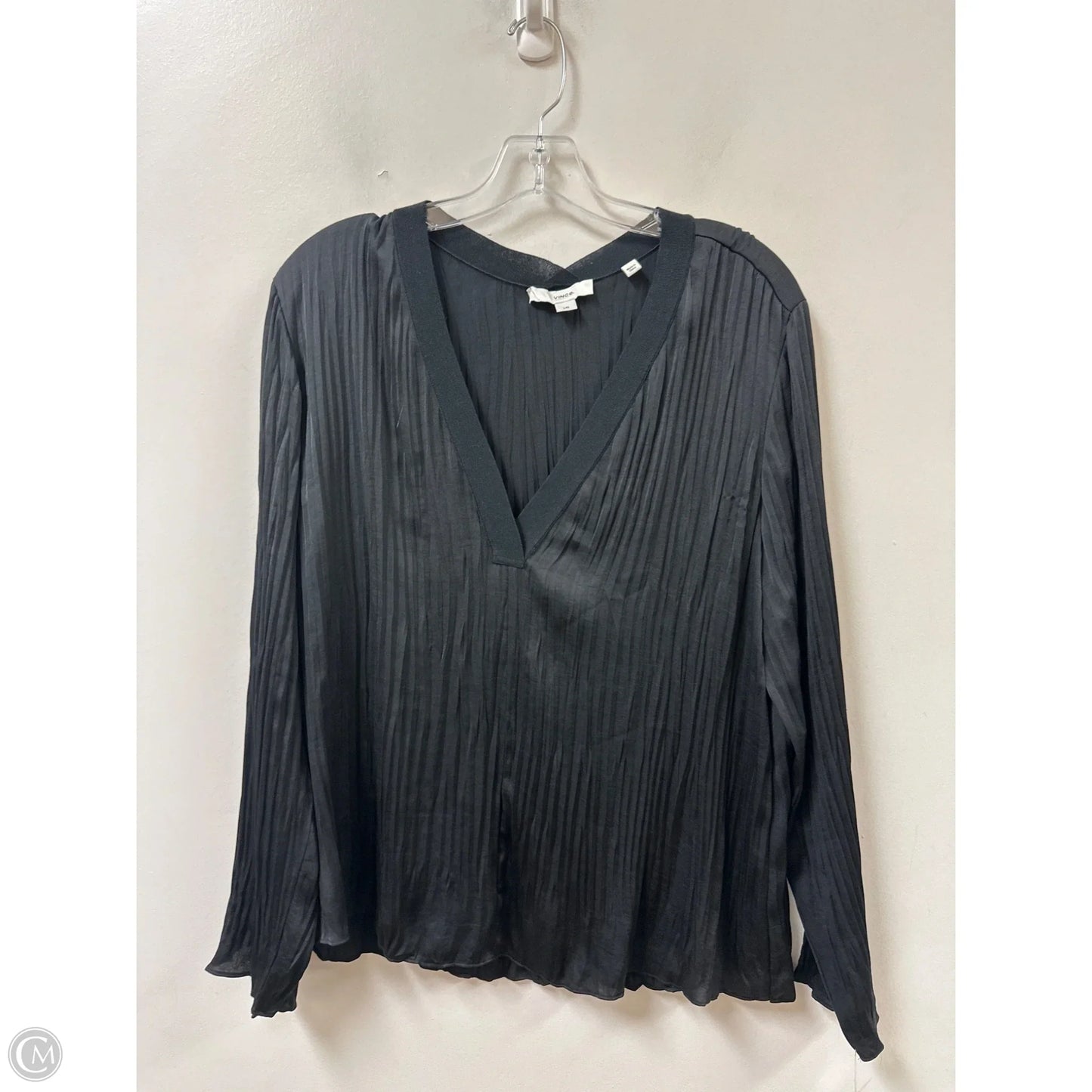 Top Long Sleeve By Vince In Black, Size: L