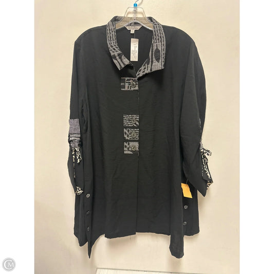 Tunic Long Sleeve By John Mark In Black, Size: L