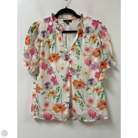 Top Short Sleeve By Jules & Leopold In Floral Print, Size: S