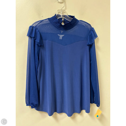 Top Long Sleeve By Cato In Blue, Size: L