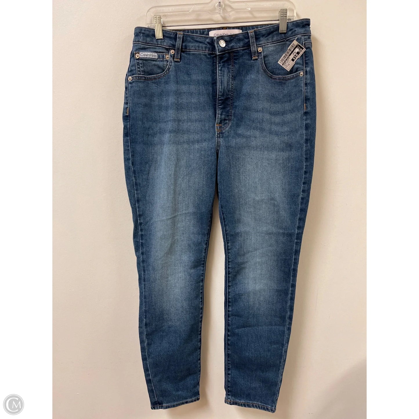 Jeans Skinny By Calvin Klein In Blue Denim, Size: 16