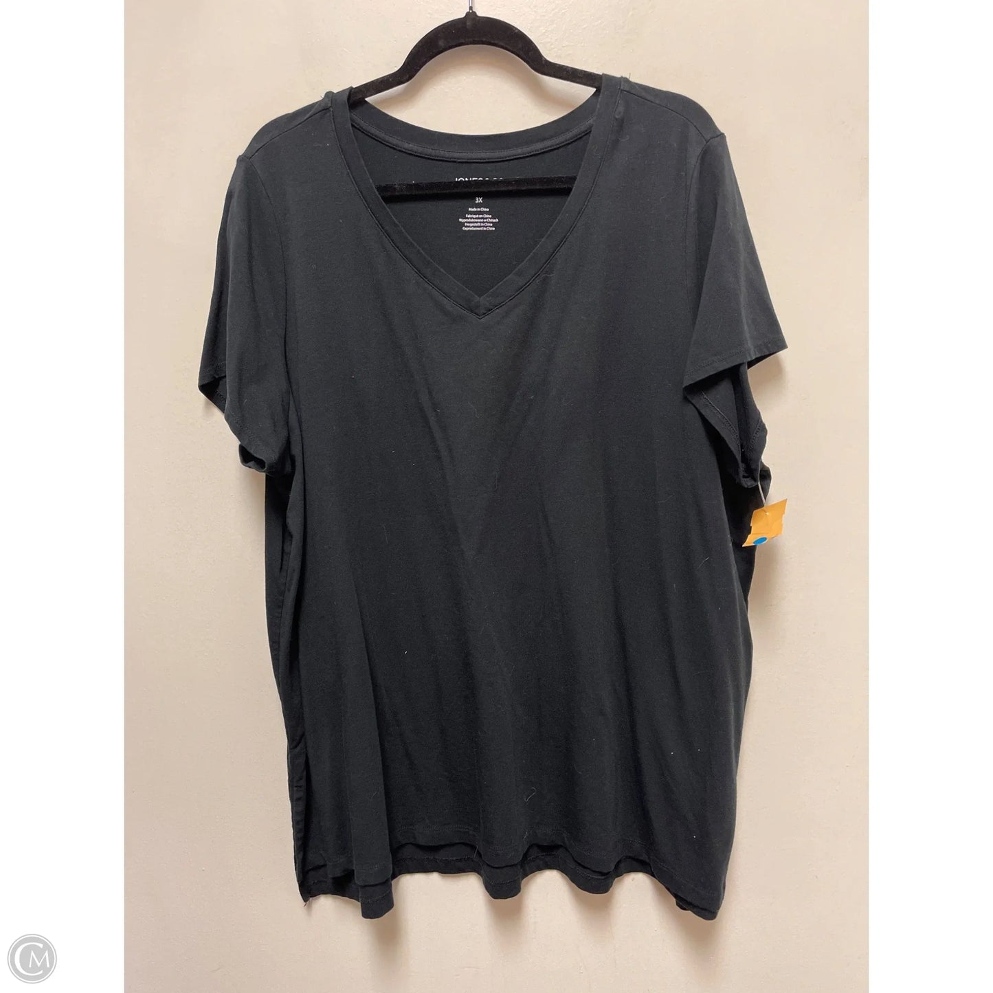 Top Short Sleeve By Jones And Co In Black, Size: 3x