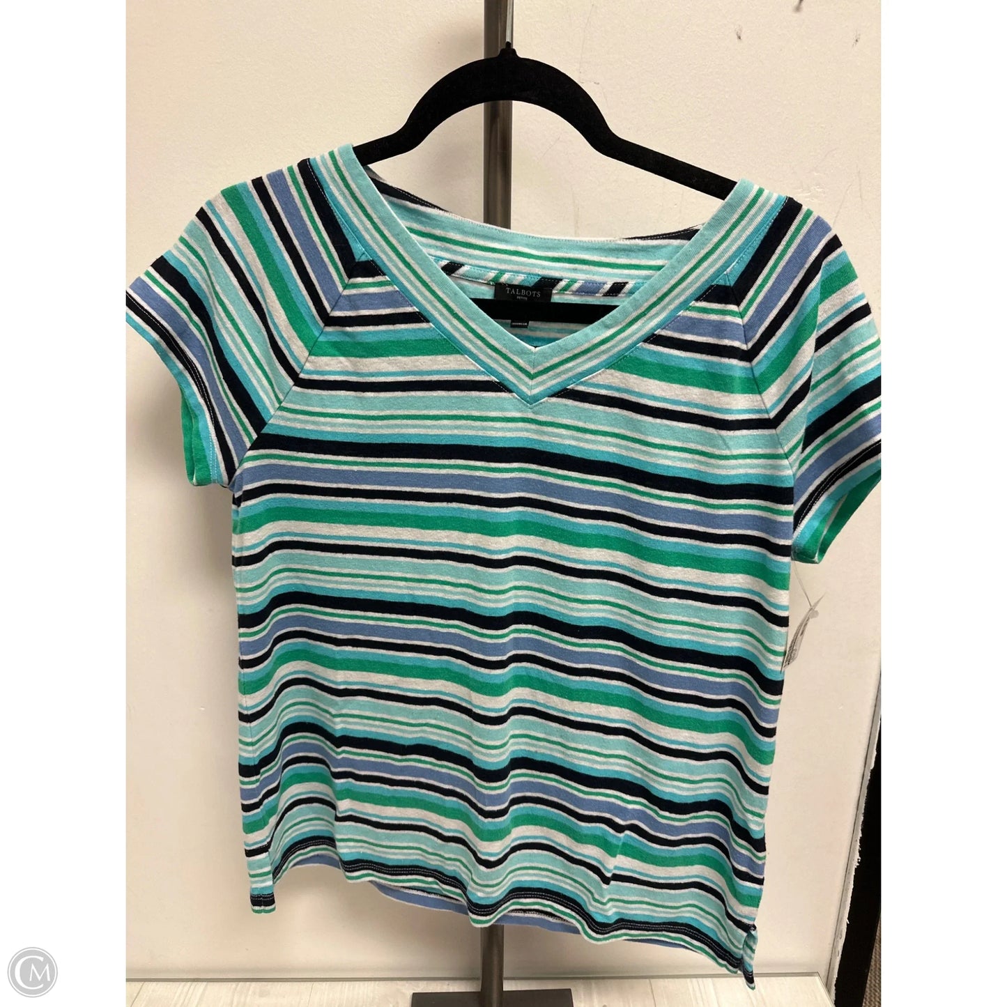 Top Short Sleeve By Talbots In Blue & Green, Size: M