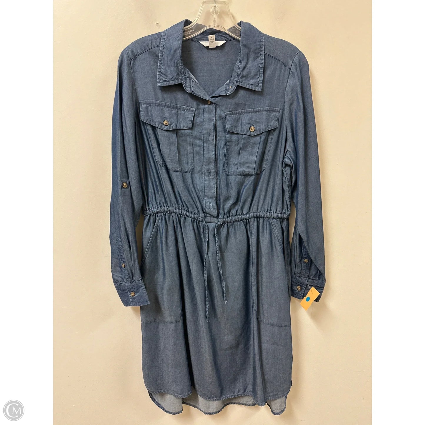 Dress Casual Midi By Time And Tru In Blue Denim, Size: M